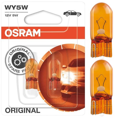 ŻARÓWKI OSRAM WY5W T10 12V 5W W2.1x9.5d ORIGINAL POMARAŃCZOWE KIERUNKOWSKAZ